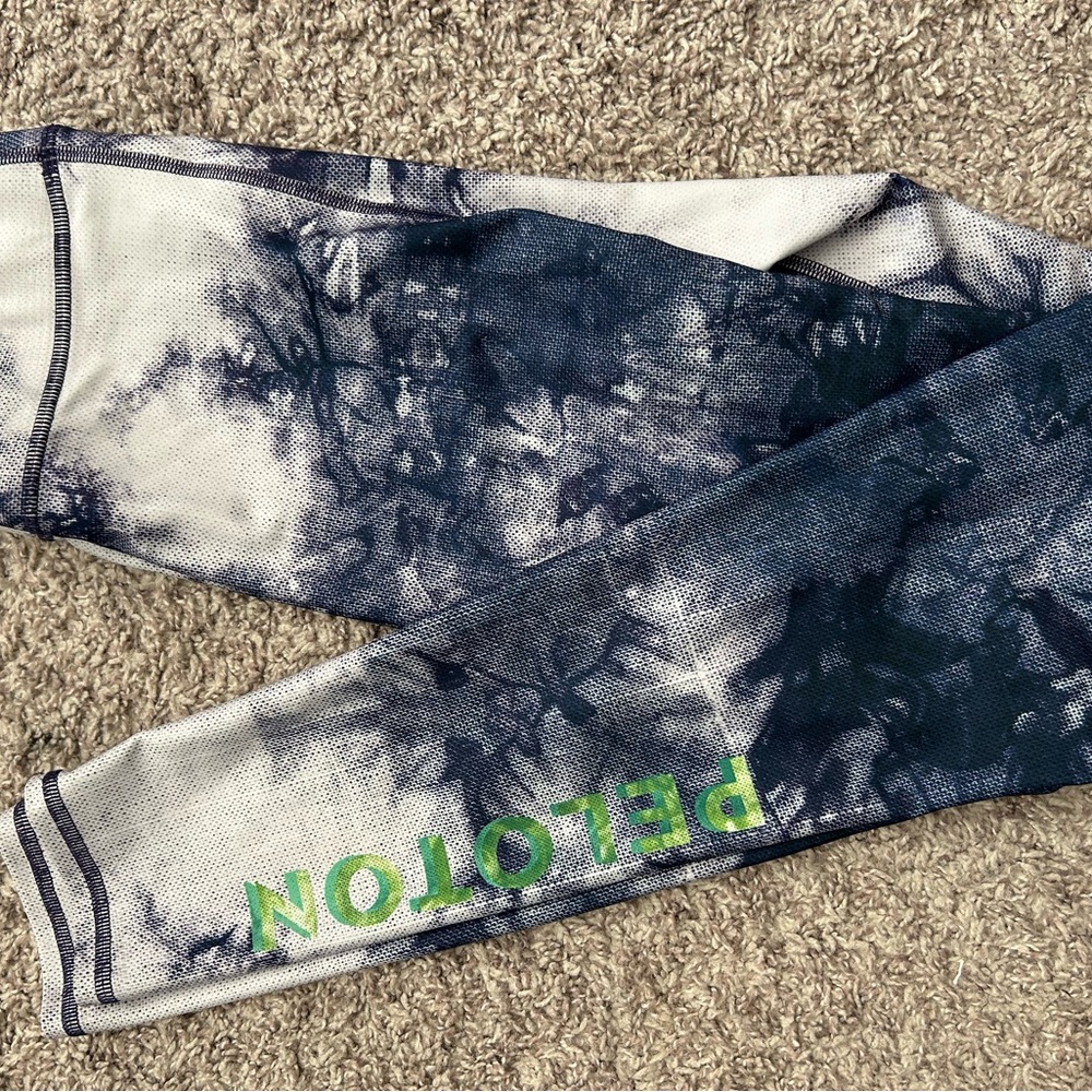 Peloton Blue and White Leggings